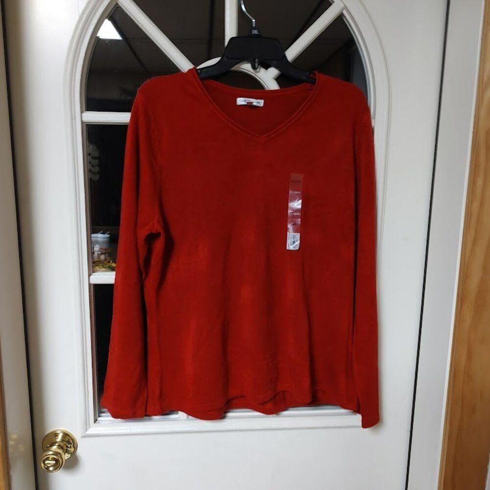 New Croft & Barrow Red Lightweight Sweater Size Women's XL